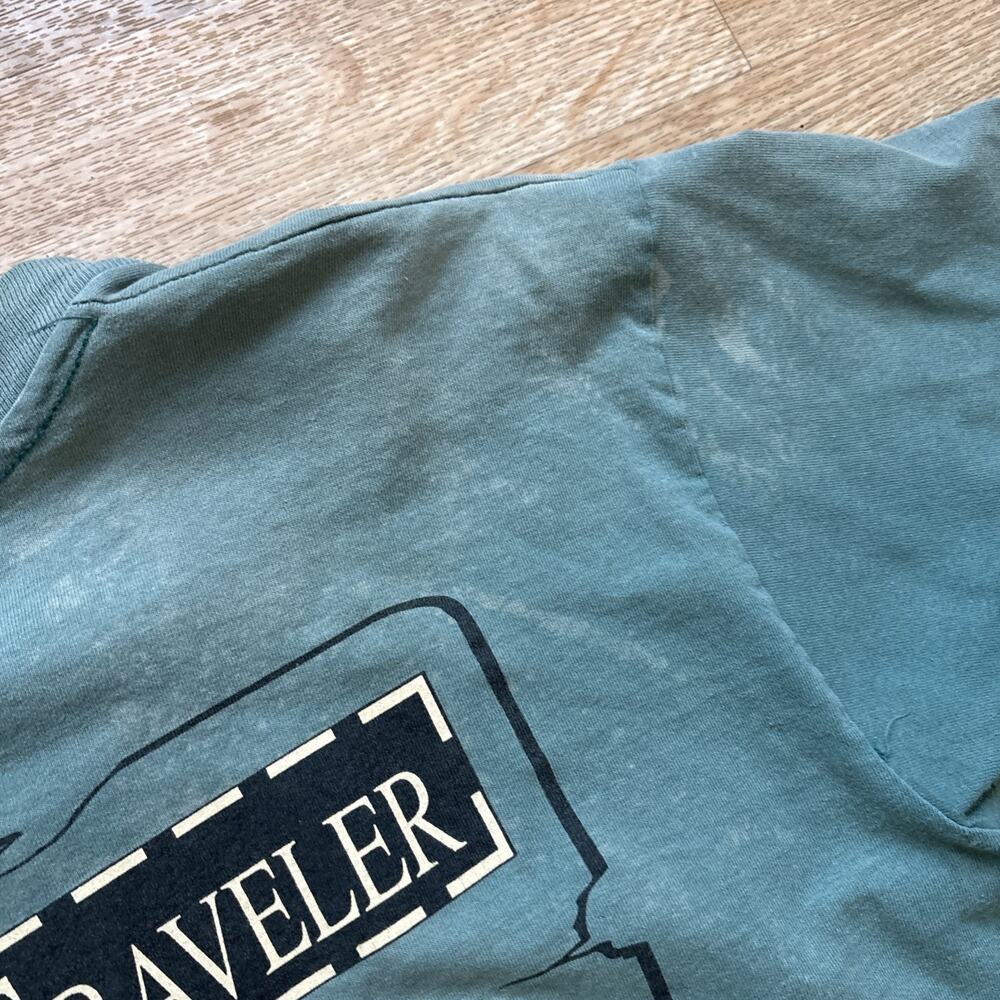Vintage 90s BLUES TRAVELER 1996 Cat Jester Graphic Print Tour T Shirt L Anvil - Picture 11 of 13